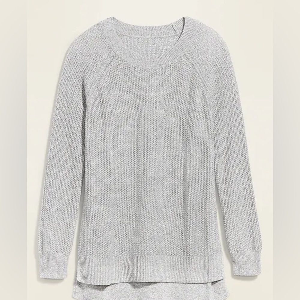 Aerie Light Gray Women's Crew Neck Sweater - Picture 2 of 5